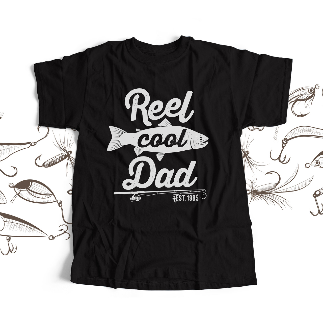 custom mens shirt, cool dad or grandpa fishing dark shirt