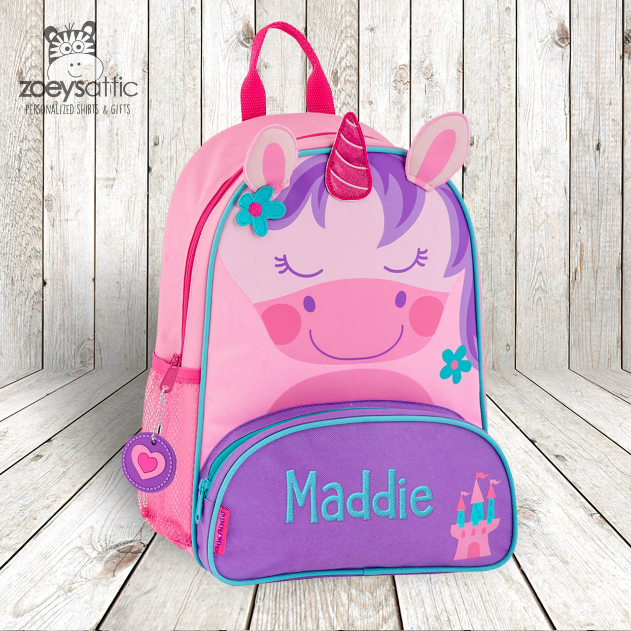 Unicorn personalized embroidered sidekick backpack by Stephen Joseph