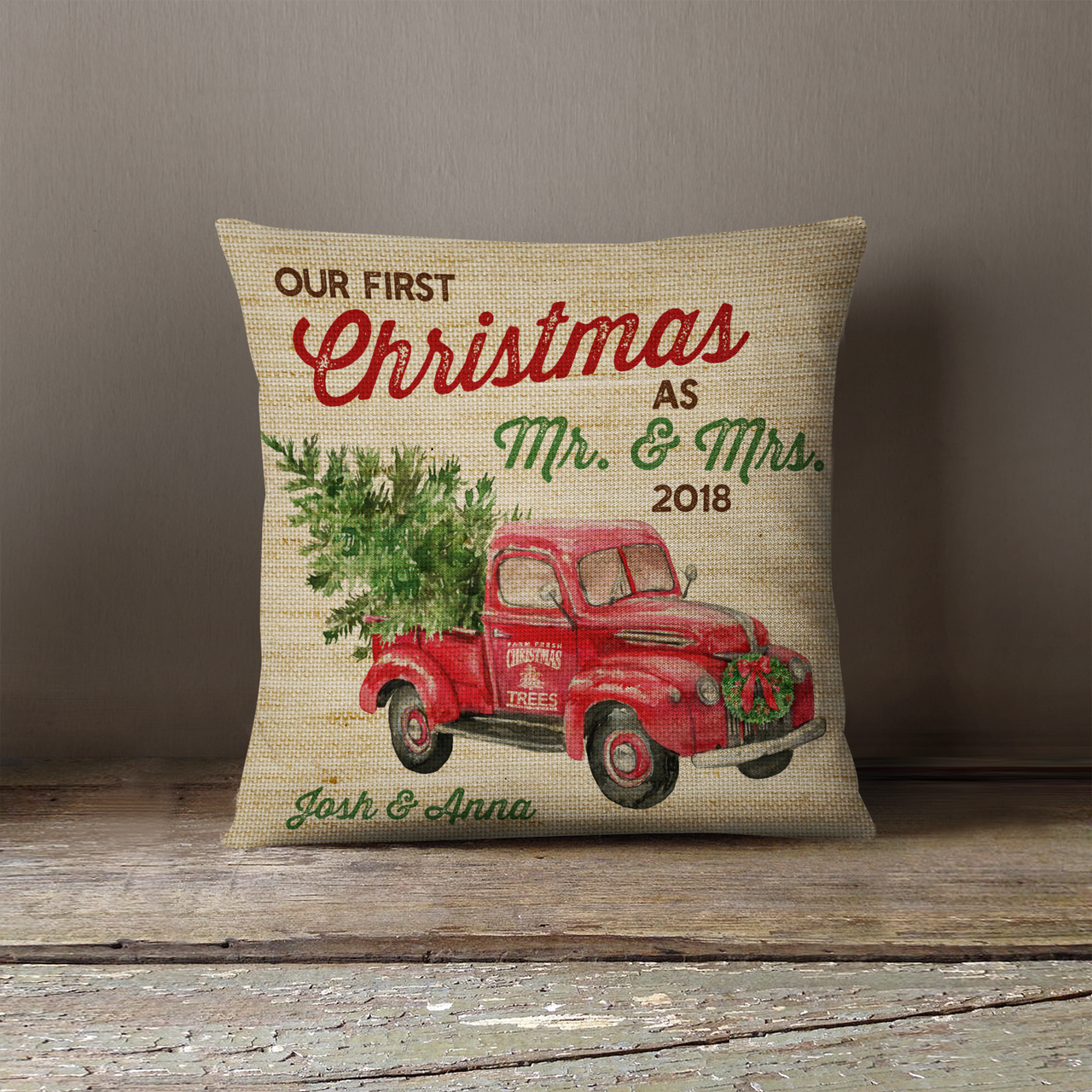 Red Truck Pillow Cover – The Stenciled Barn