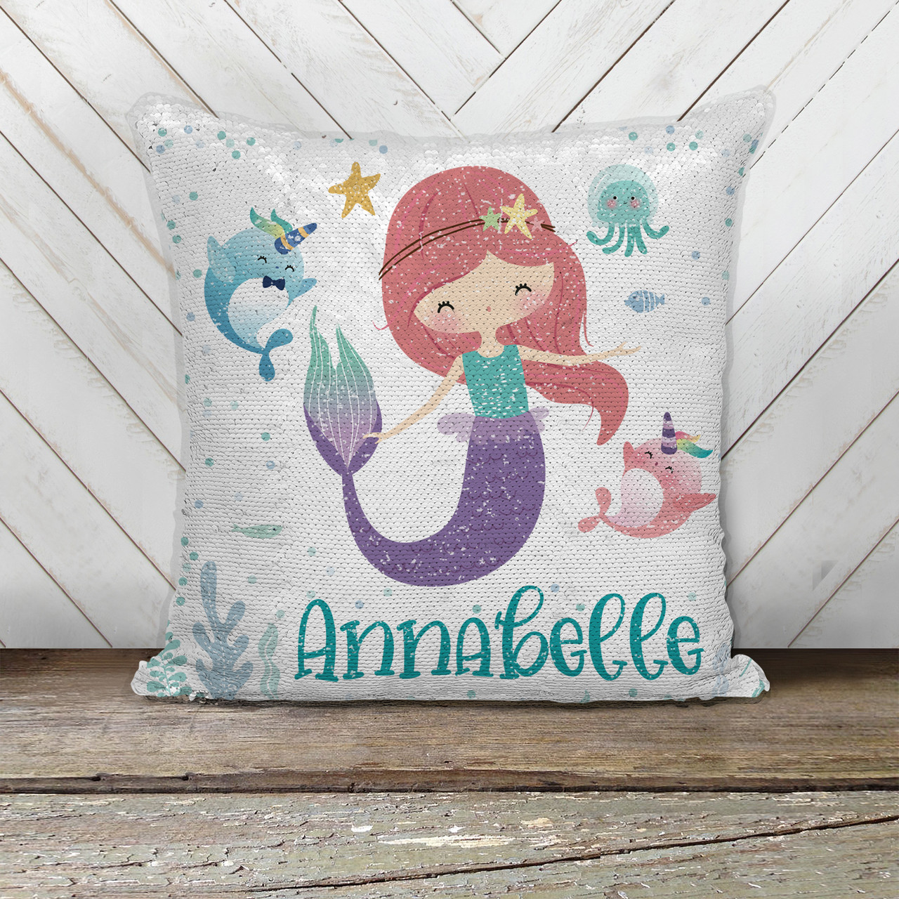 Under One Sky Unicorn Sequin Accent Pillow
