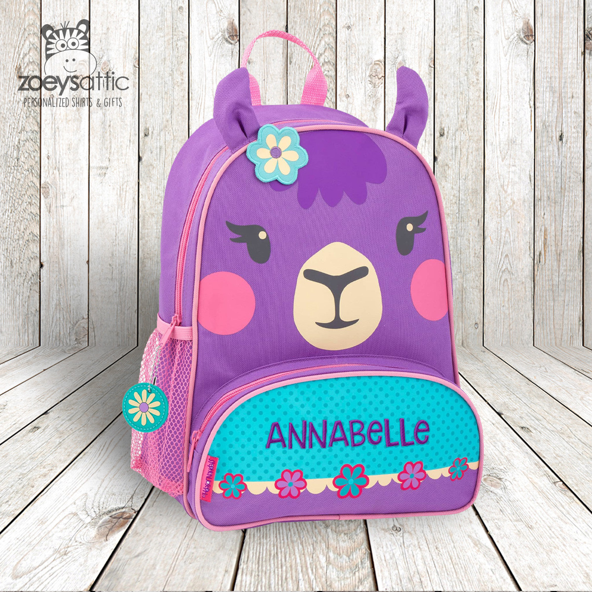 name embroidered backpack