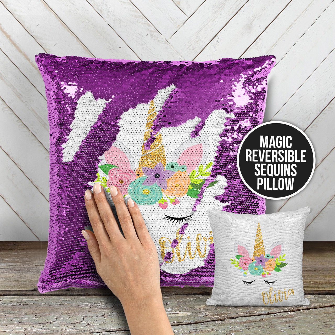 Flip sequin shop pillow