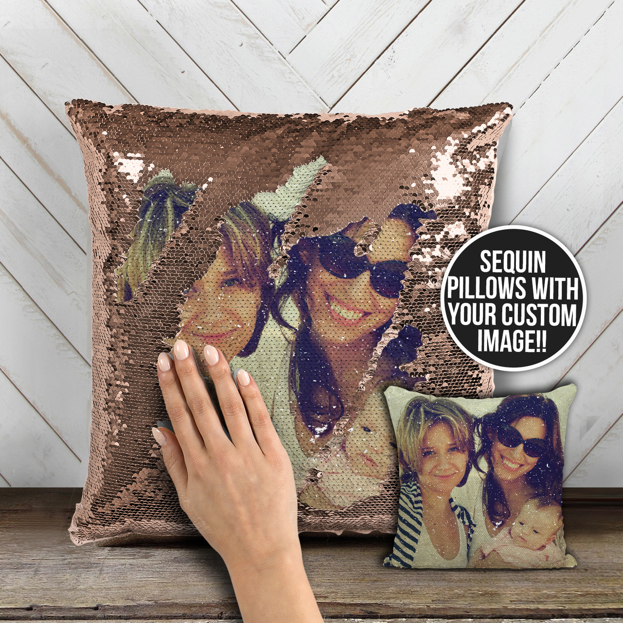 friends sequin pillow