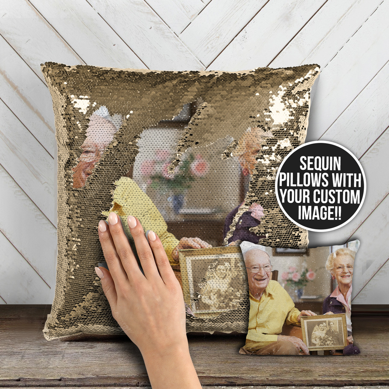 Custom Magic Sequins Pillow Photo Pillowcase | Gifts | Custom Photo Gifts | Magic Pillows