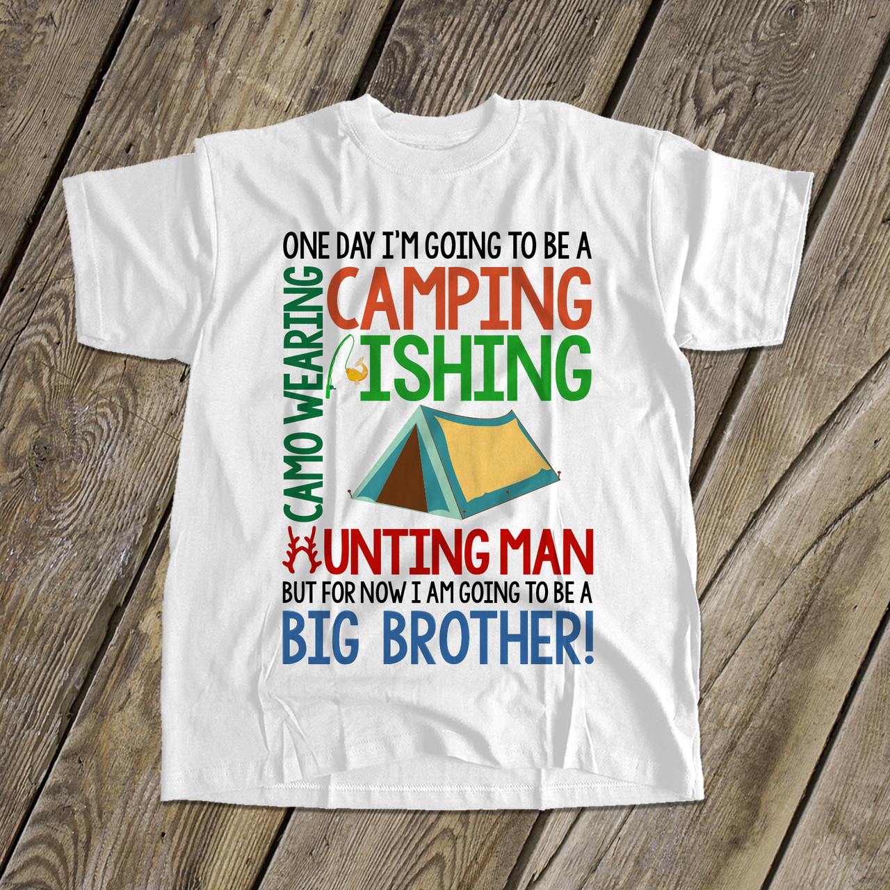 Pack My Stuff Toddler//Kids Short Sleeve T-Shirt Im Going Fishing with My Big Brother