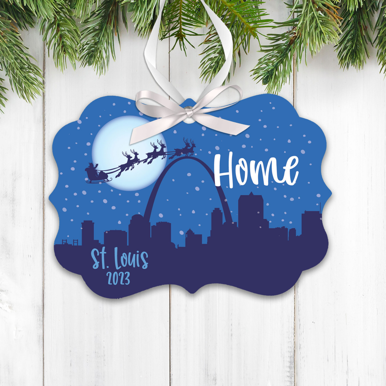 Zoeys Personalized Gifts Saint Louis Skyline Christmas Ornament