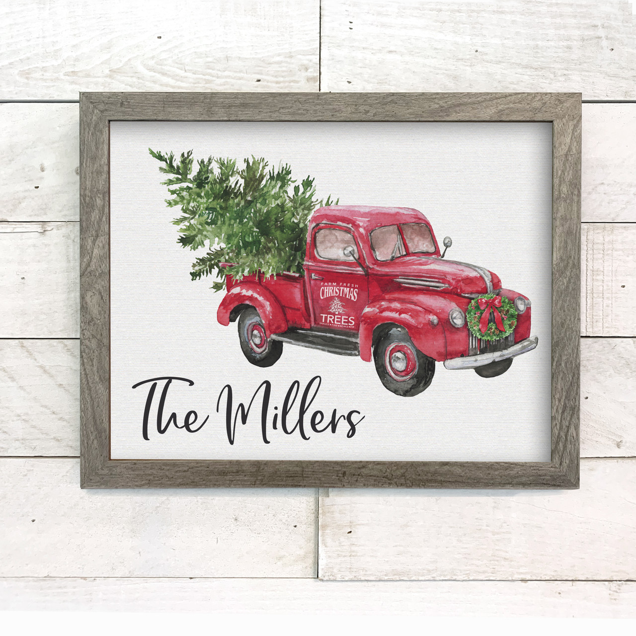 Vintage Red Truck Personalized Christmas Mug