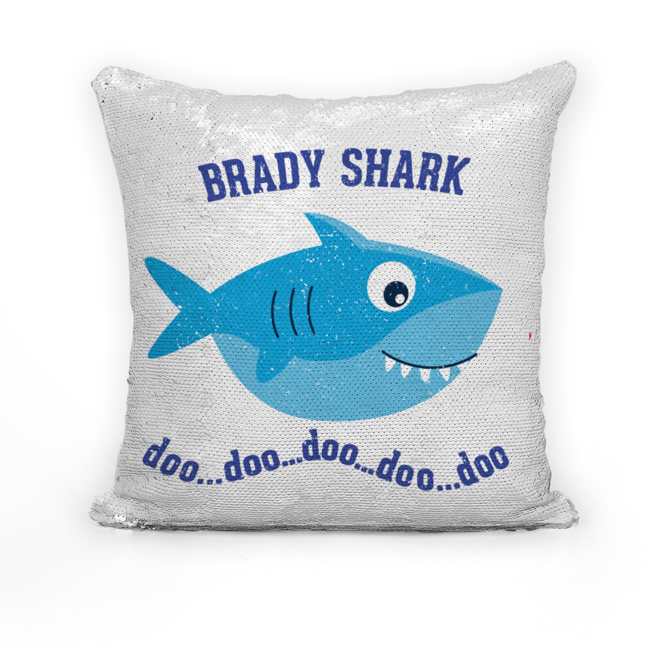 shark sequin pillow