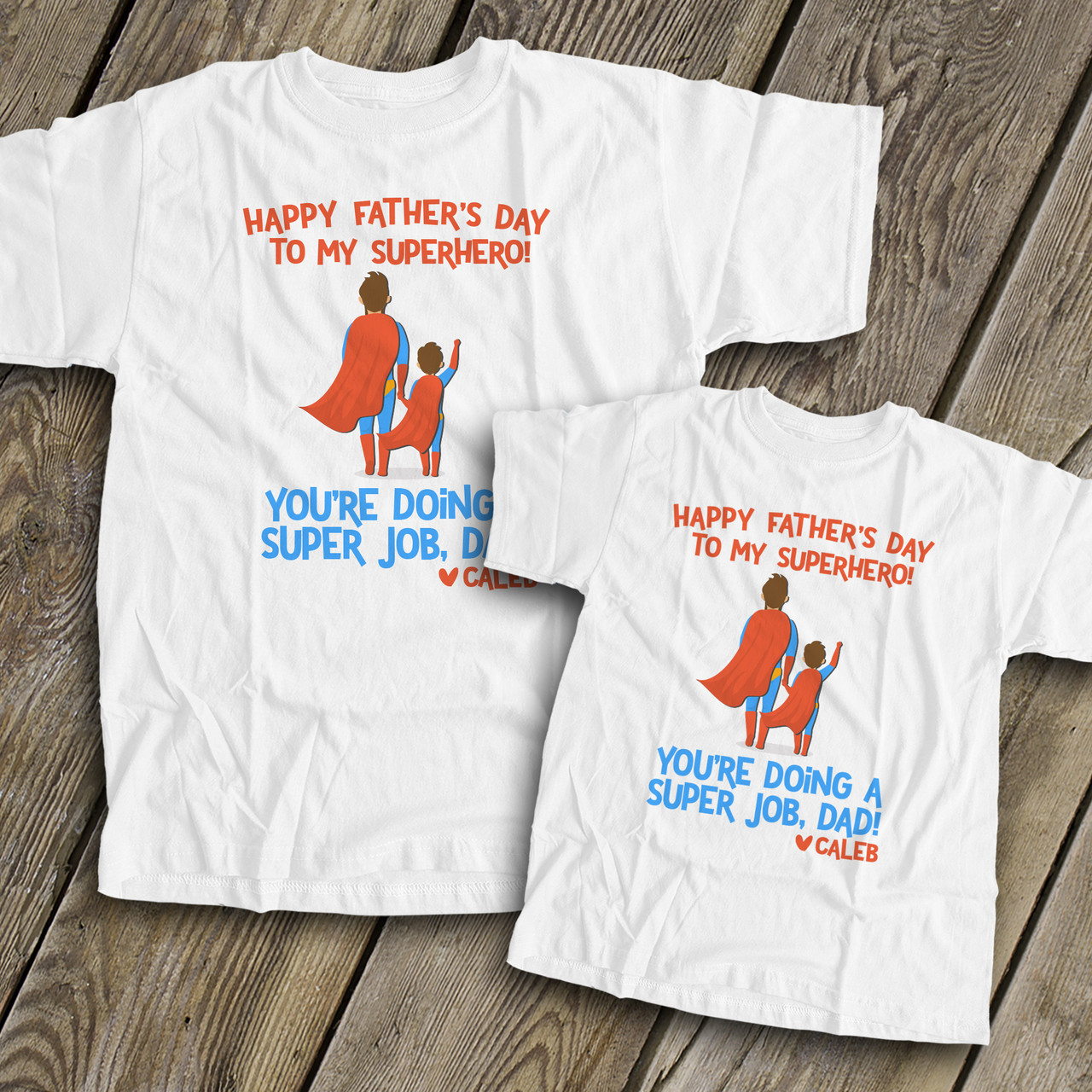 father son superhero shirts