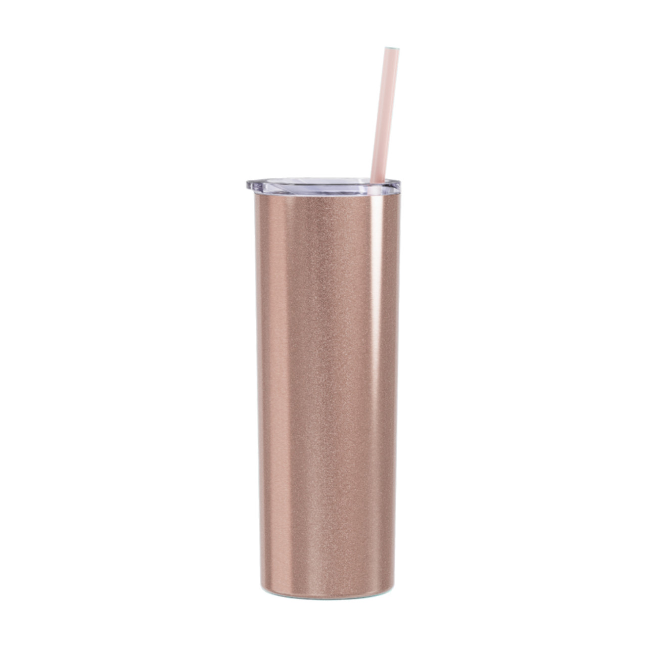Maars Stainless Steel Skinny Tumbler in Rose Gold-Glitter NO Straw /  Pre-Owned