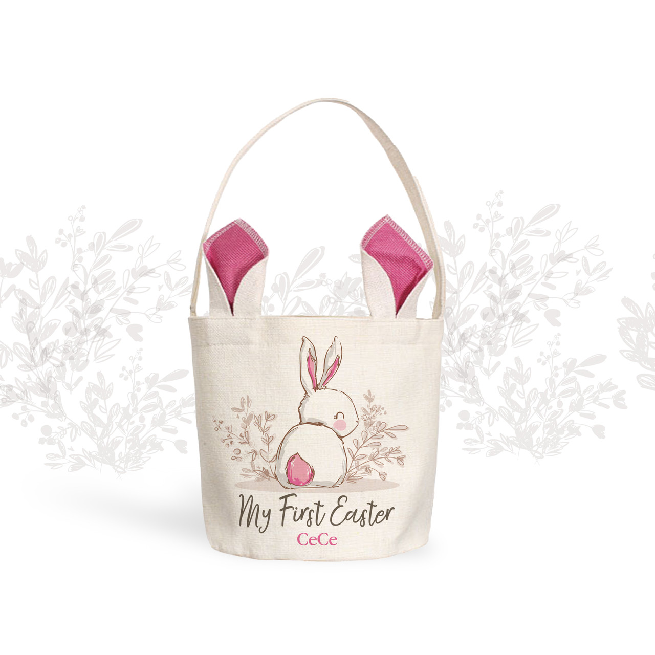 My First Easter basket sweet bunny girl personalized easter bag