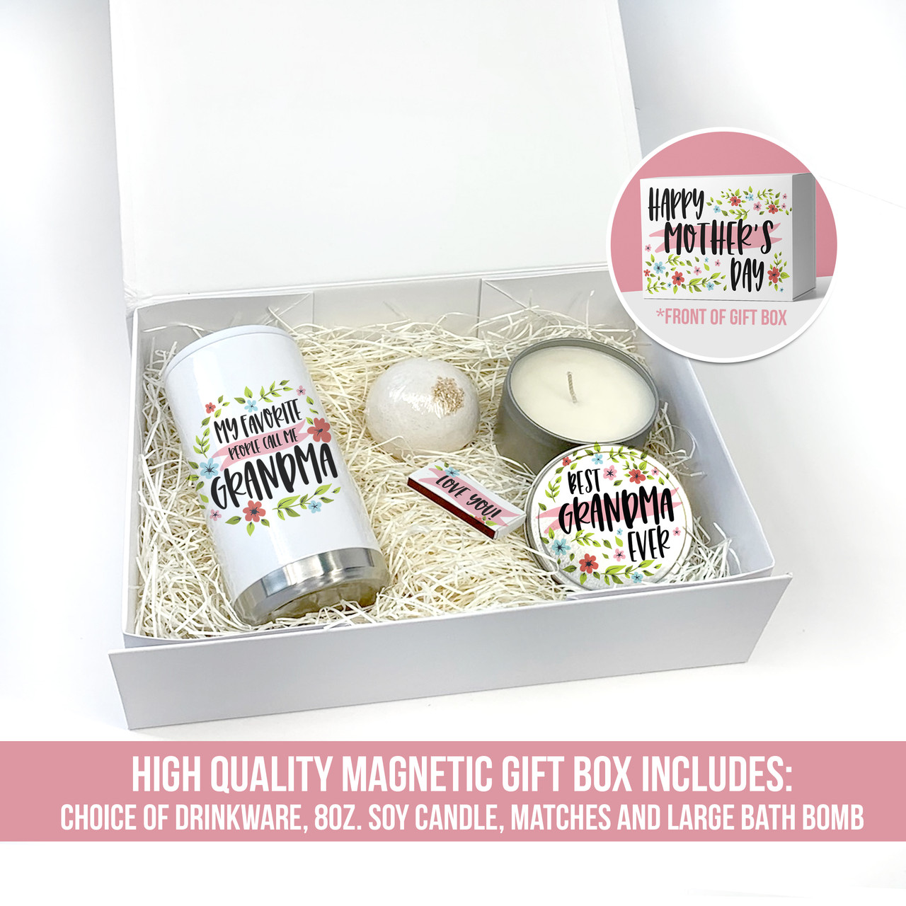 mothers day gift, gift box with calming candle bath bomb and