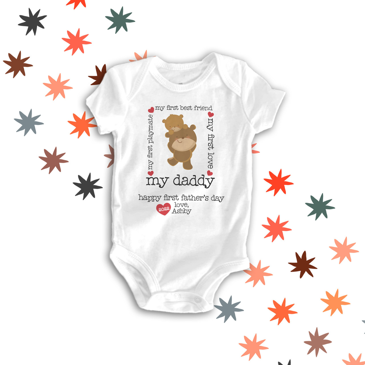 Father's Day bodysuit my first best friend my daddy personalized bodysuit  or Tshirt