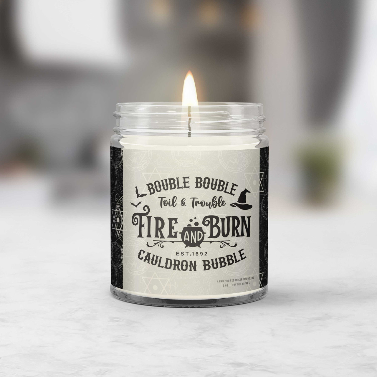 halloween candle, fire and burn bouble bouble witch funny soy