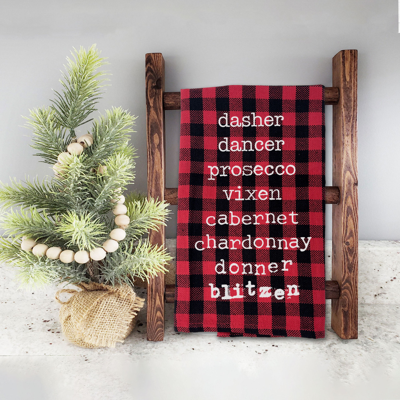 Red and Black Buffalo Check Kitchen Towel