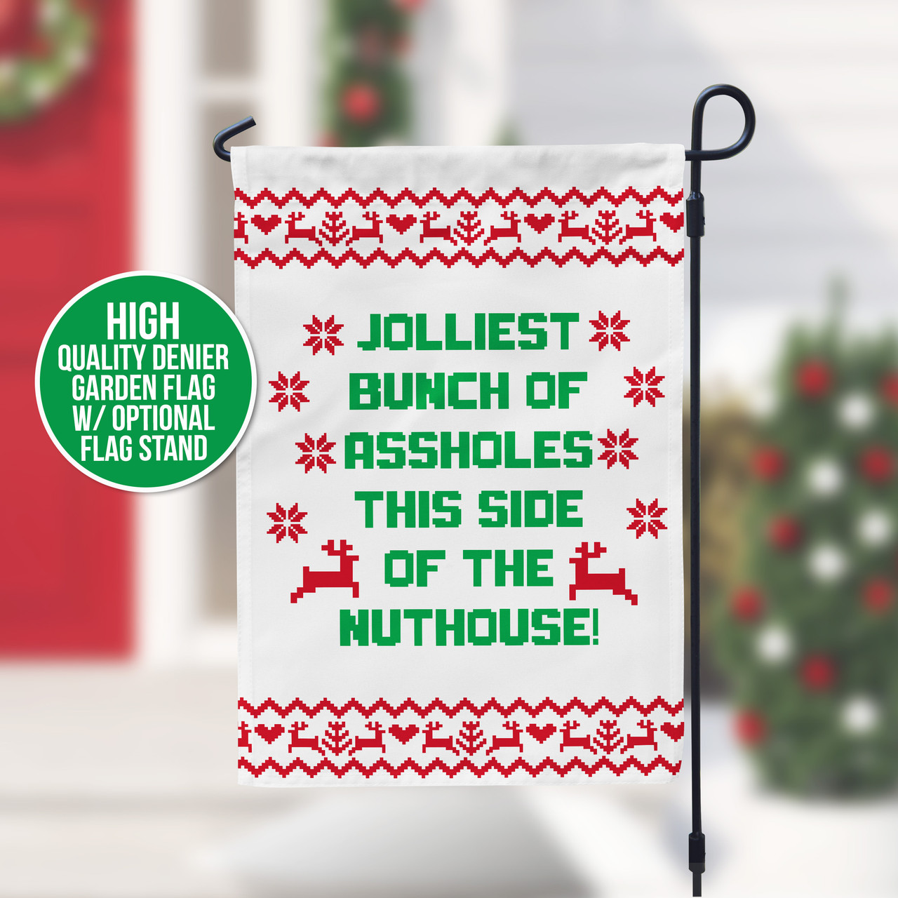 Fapulee Weihnachts Gartenflagge | Welcome Christmas | 32,5x45,7 Cm | Doppelseitig | Polyester