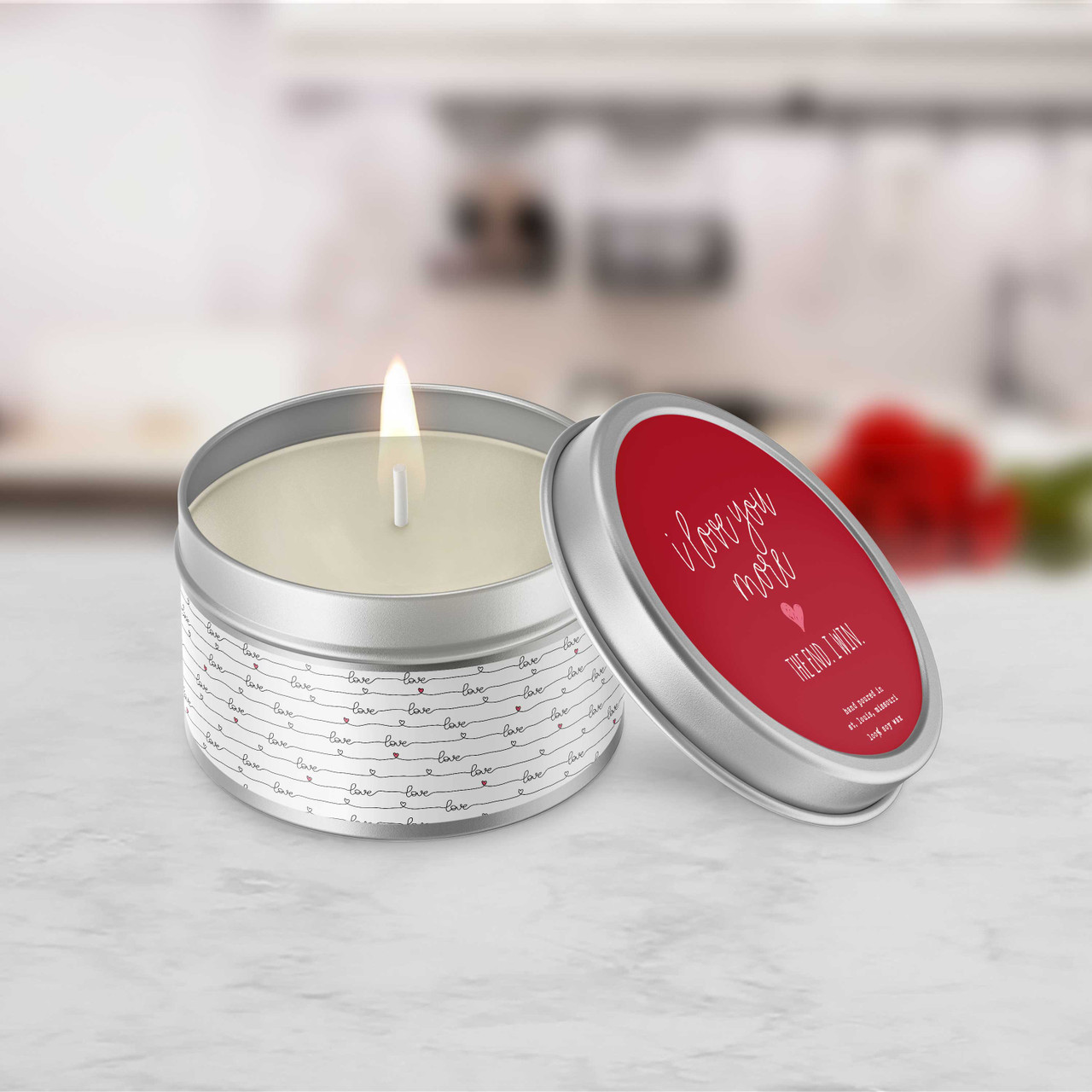 valentine candle, i win love you more soy blend wax candle novelty