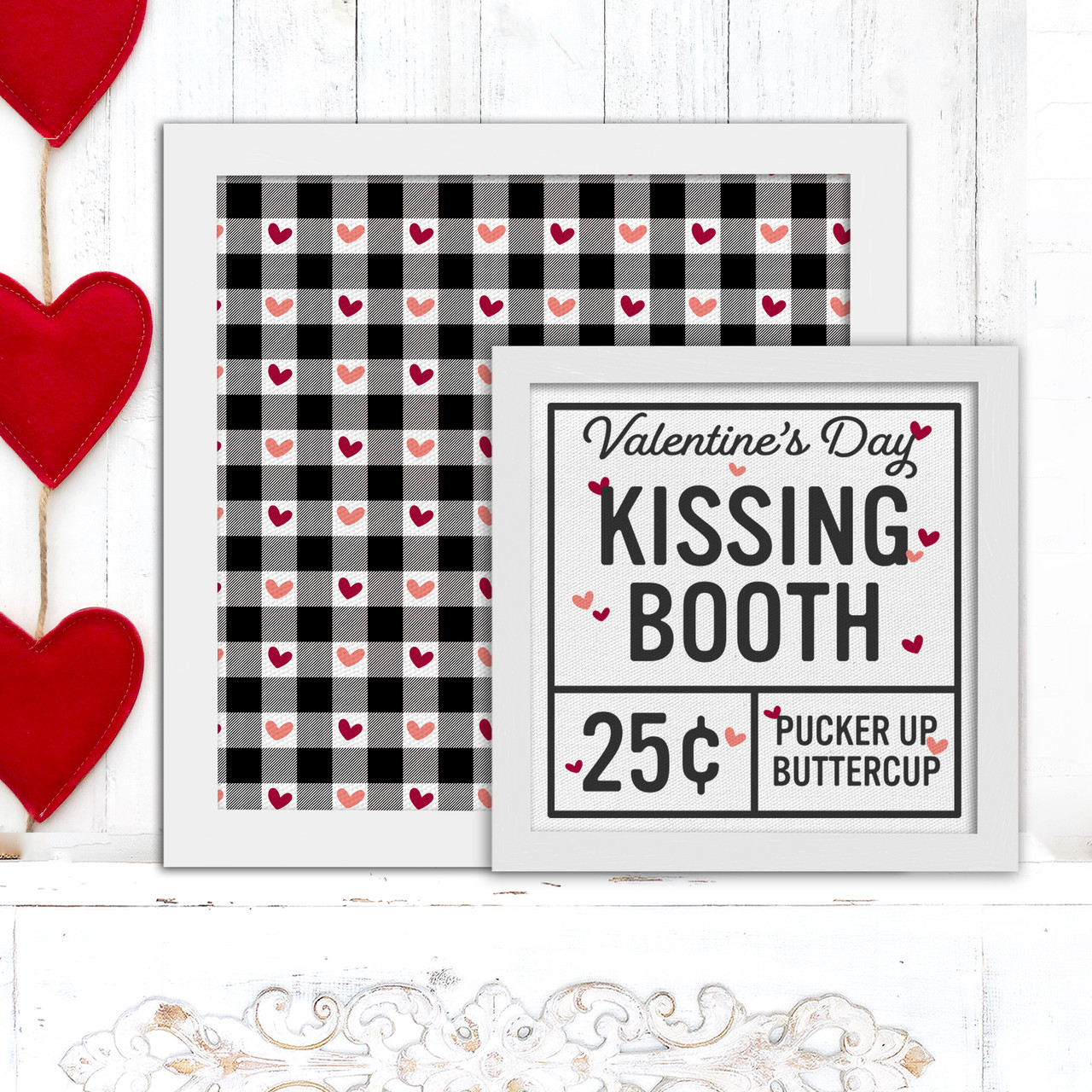 Valentines Decorations, Valentine Kissing Booth Wood Sign, Valentines Day  Sign, Valentines Day Wall Decor, Vintage Style Valentine Signs
