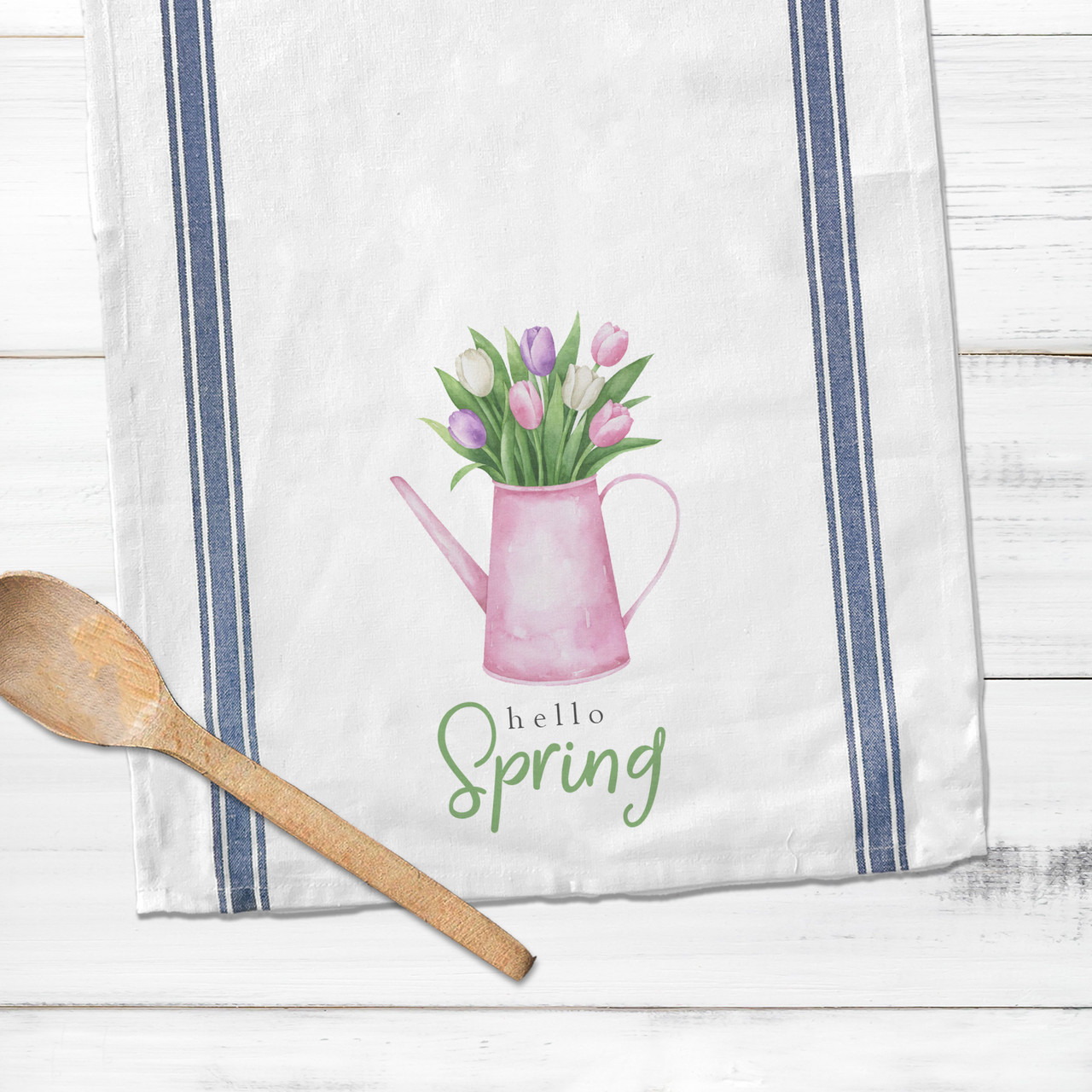 Spring Daisy and Tulip Floral Tea Towels, Hand Towels, Tea Towel Set,  Floral Dish Towels, Daisies, Floral Kitchen Décor, Floral Tea Towel 