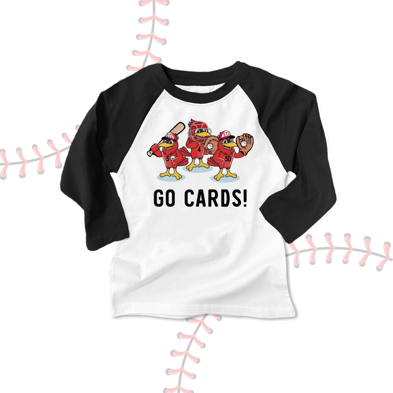 cardinals kids shirt, stl baseball fredbird custom raglan t-shirt