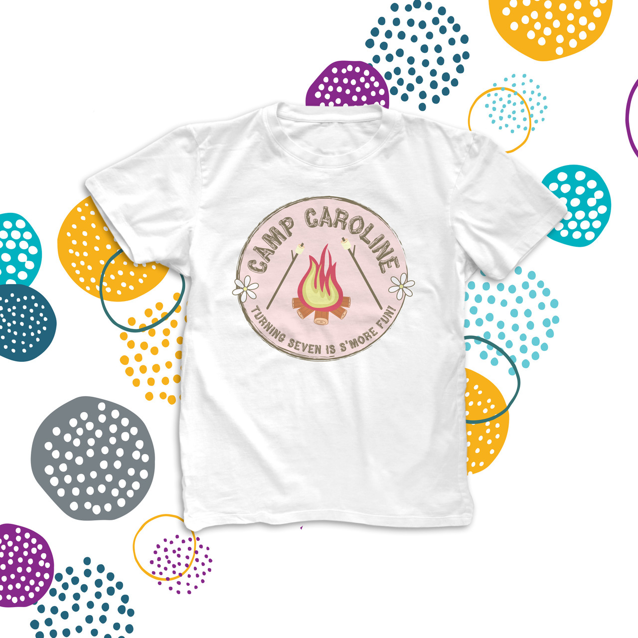 Birthday shirt camping any age girl campout theme personalized Tshirt