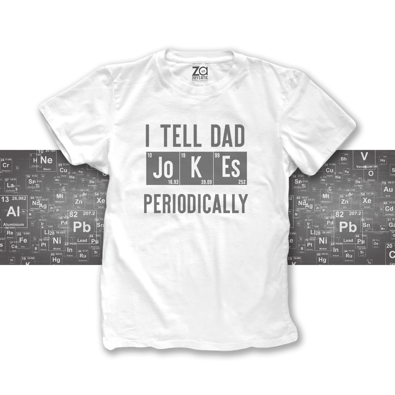 Funny I Tell Dad Jokes Periodically Nerdy Science Guy Tshirt