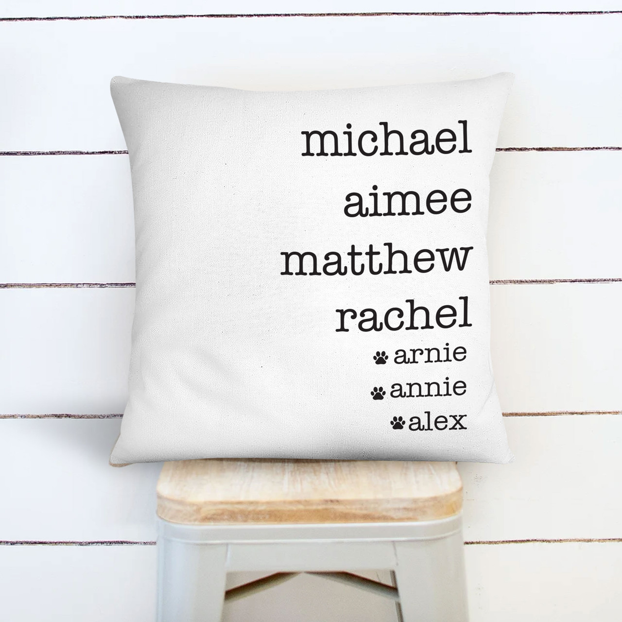 Couples Personalized Pillow in lowercase 