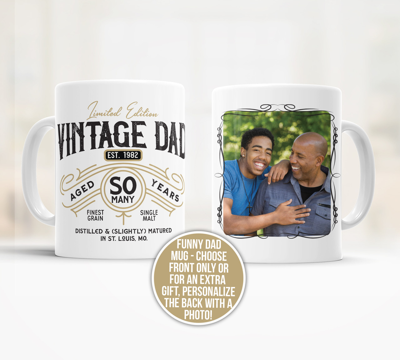 Personalized Coffee Mugs for Him - Definition of a Dad or Grandpa