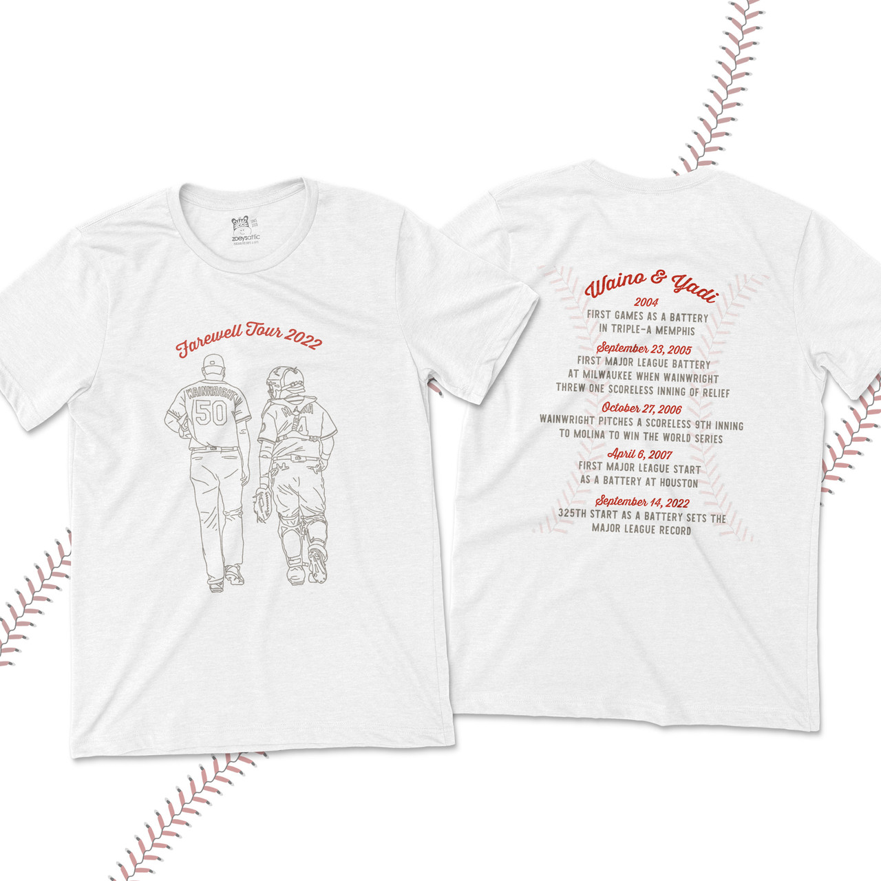 Baseball Legends Waino Yadi Pujols Commemorative Unisex Dark Tshirt