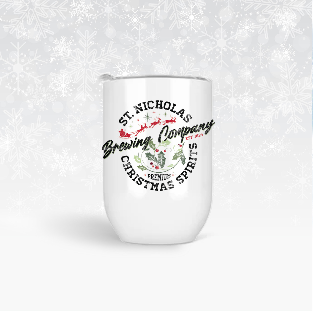 christmas wine tumbler, stainless steel BPA free christmas spirits