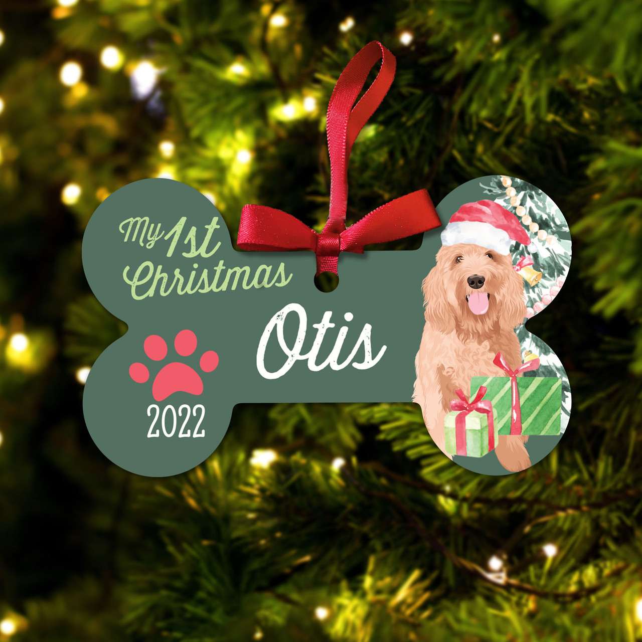 Personalized Dog Photo Ornament - Custom Pet Christmas Ornament 2023, Puppy  1st Xmas Gifts, Custom Dog Ornament Christmas, Holiday Dog Gift, Dog