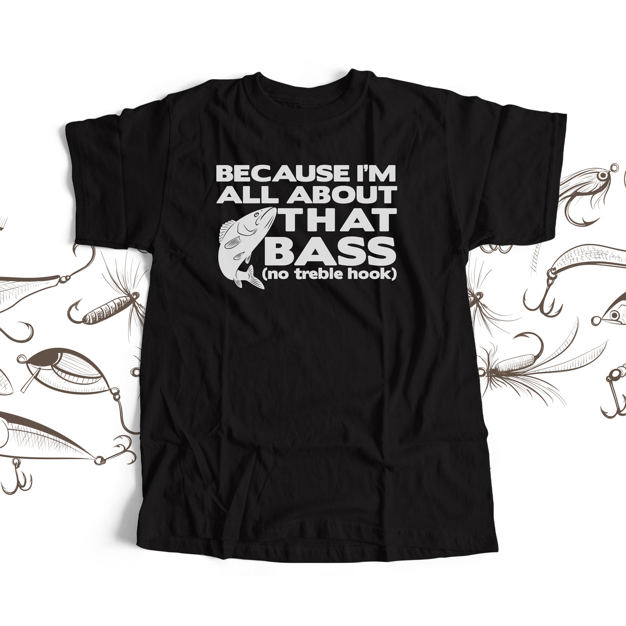 All about that bass funny parody DARK fishing Tshirt