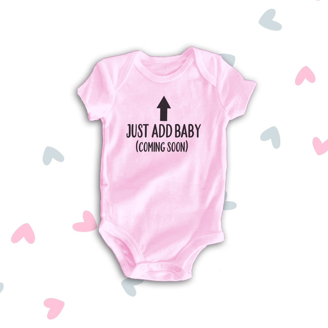 pregnancy announcement bodysuit, coming soon add baby onesie