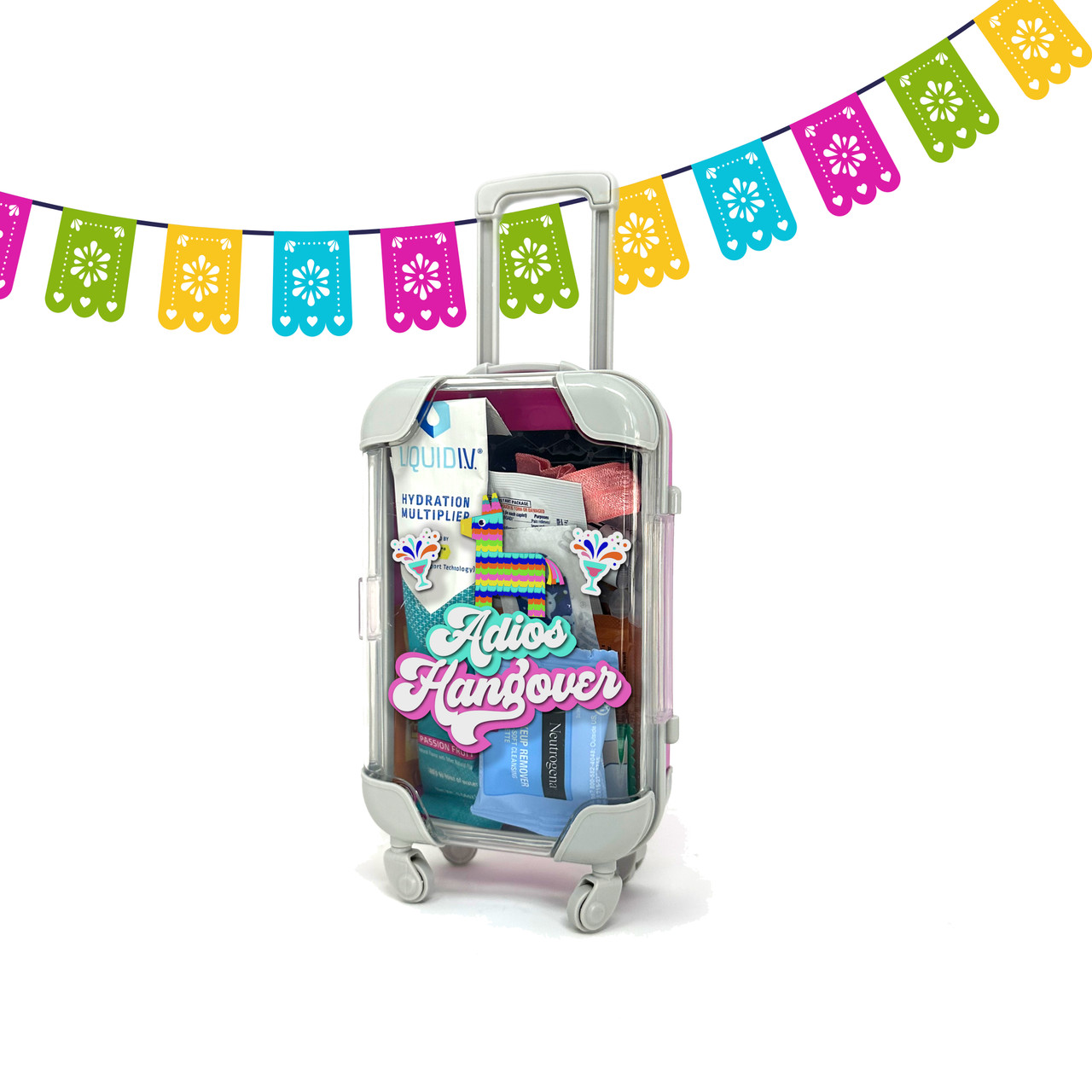 party survival kit, hangover recovery mini suitcase mexico party favor