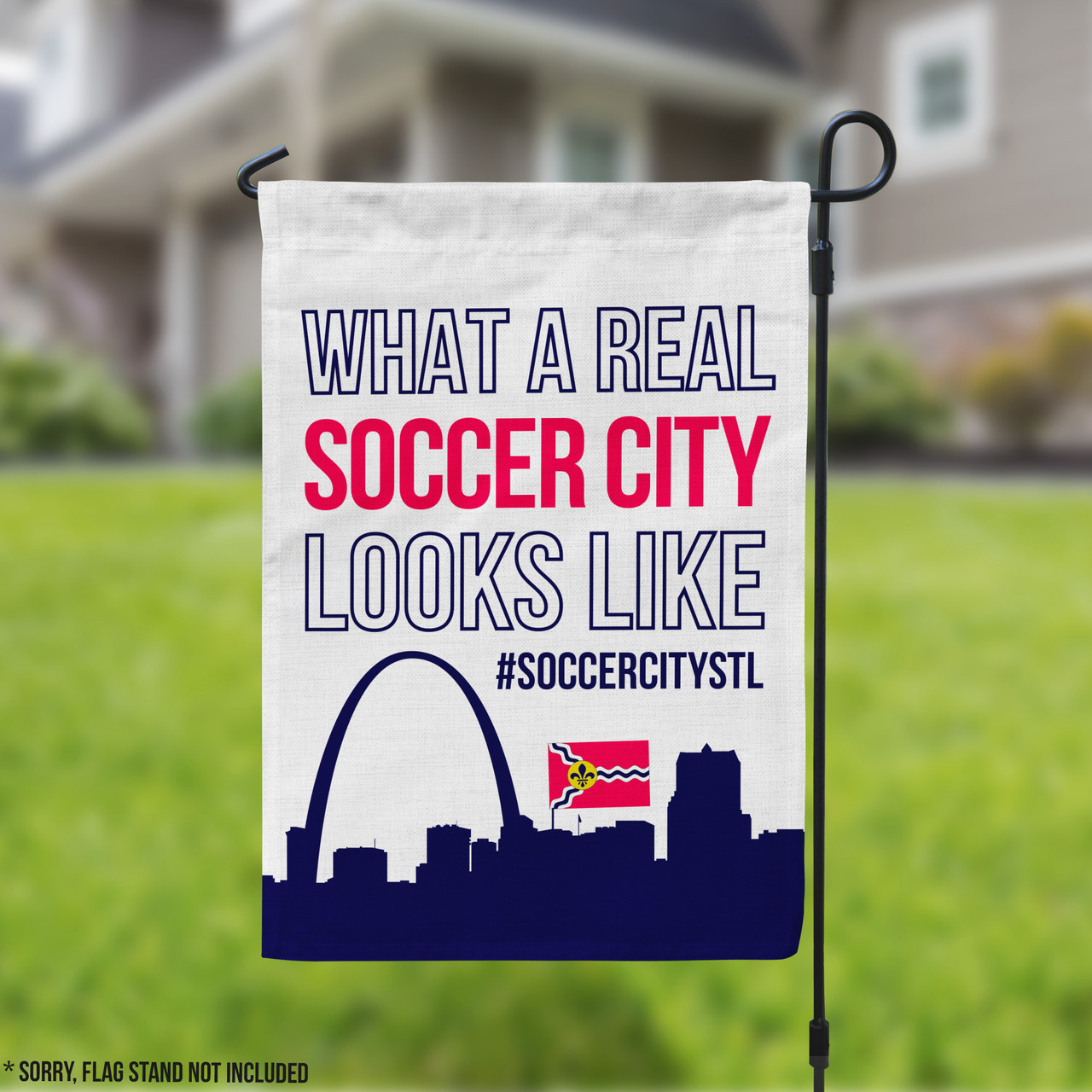 Soccer City STL St. Louis City Soccer house garden flag