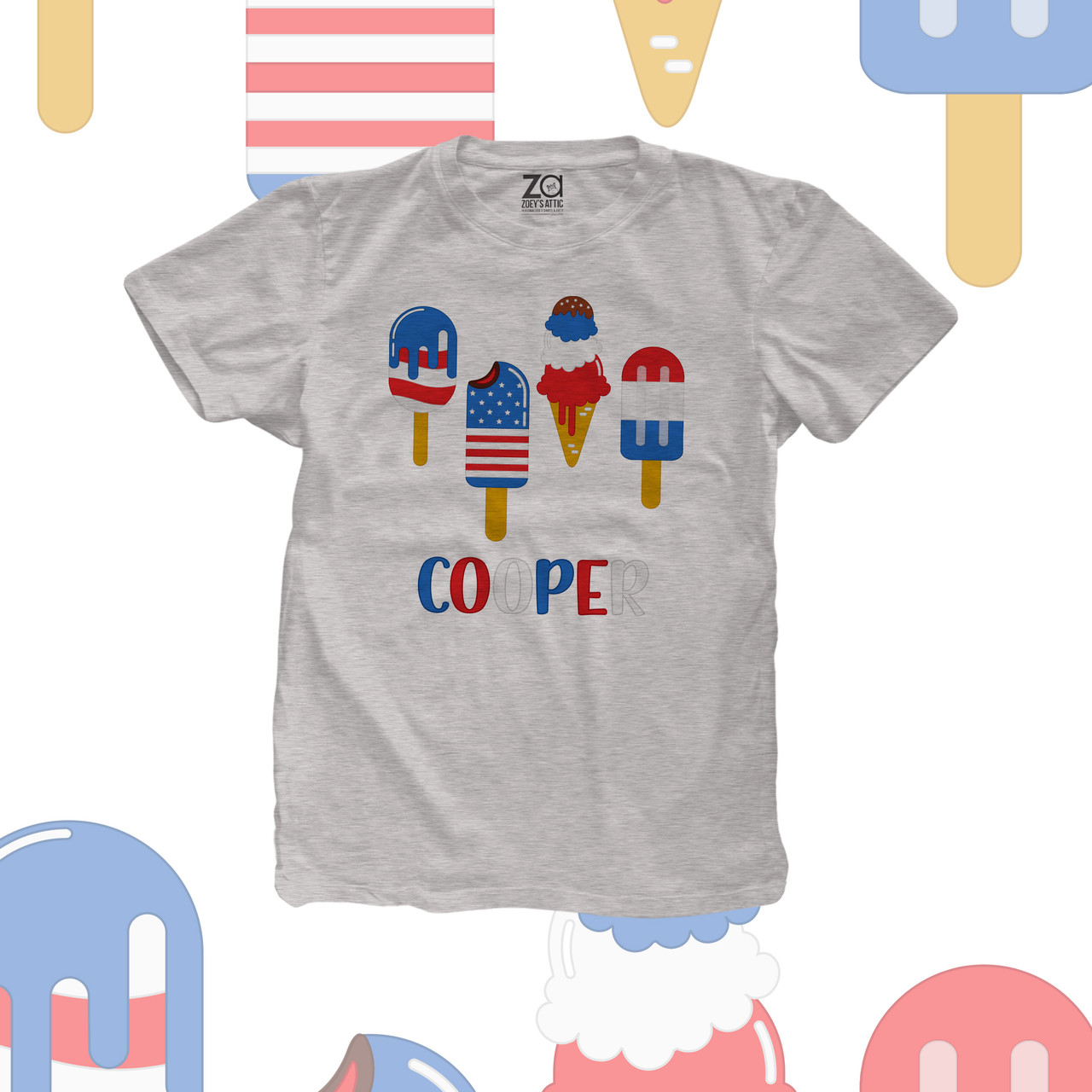 Zoey's Attic July 4th Red White and Blue Ready to Pop non-maternity or Maternity Tshirt