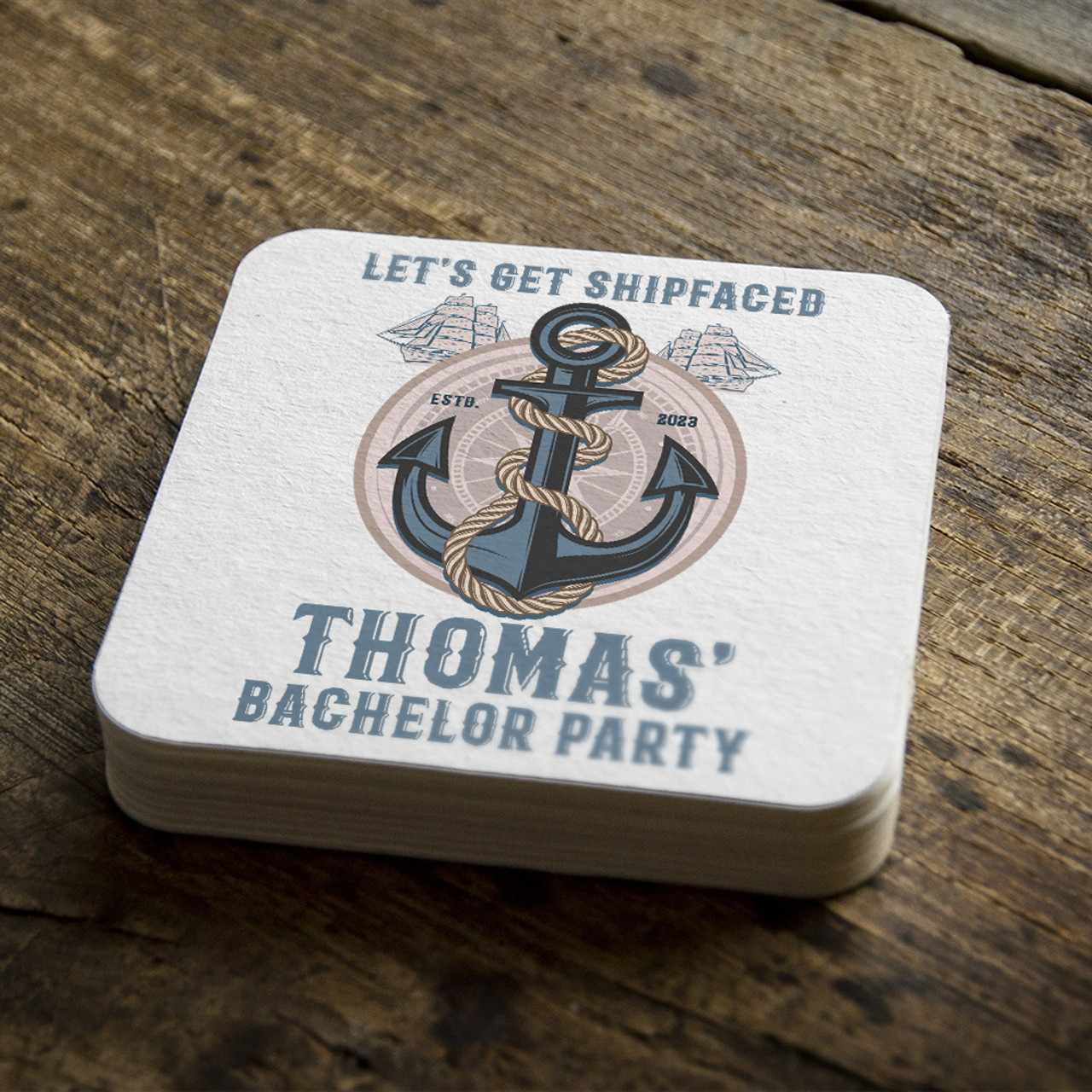 100 Custom 4 Square Heavy Weight Pulpboard Coasters