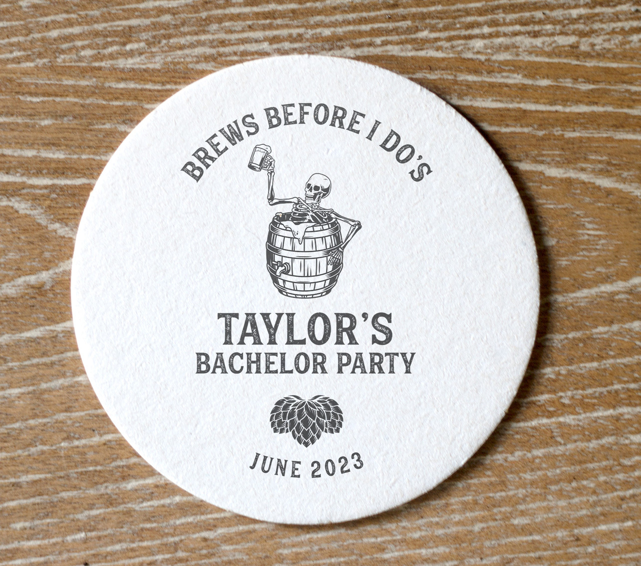 bachelor party coasters, round pulpboard disposable brews before I do party  favors