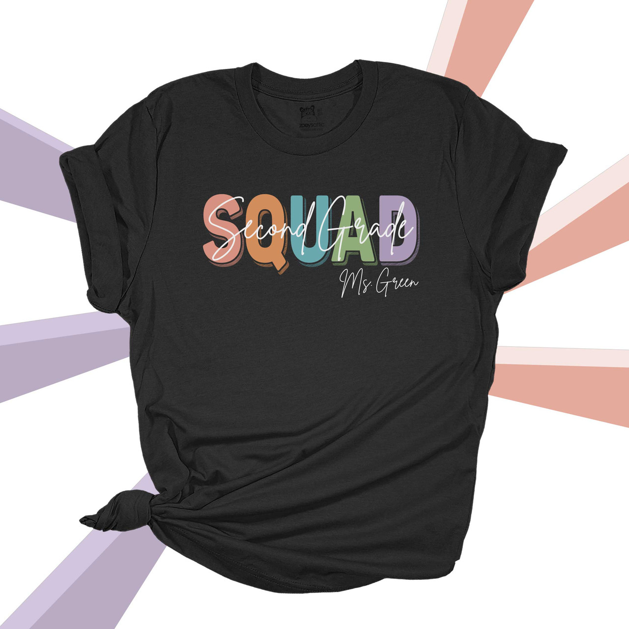 team teacher shirt, colorful squad back to school colorful unisex