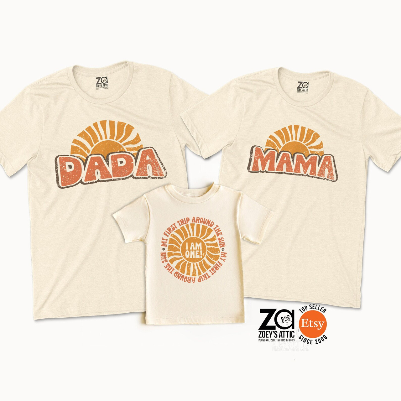 first birthday family shirt set, dada mama birthday girl or boy