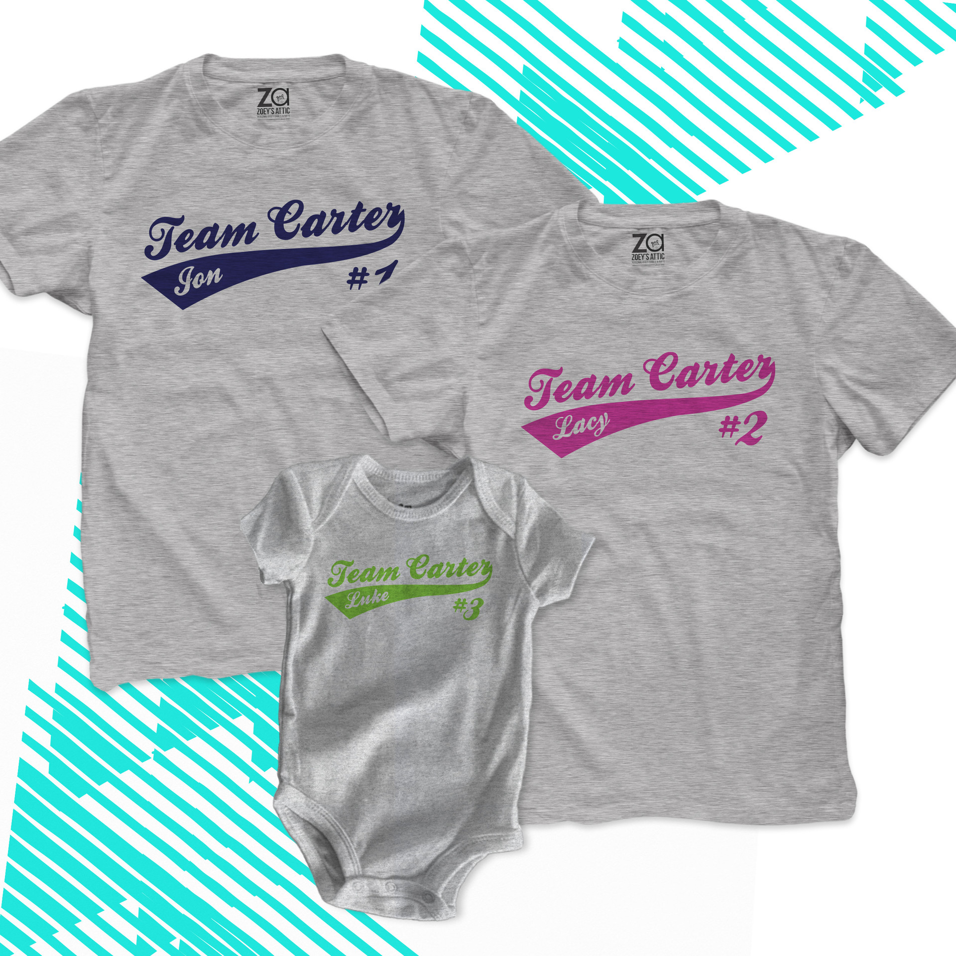 customized brother sister shirts, sporty team family personalized