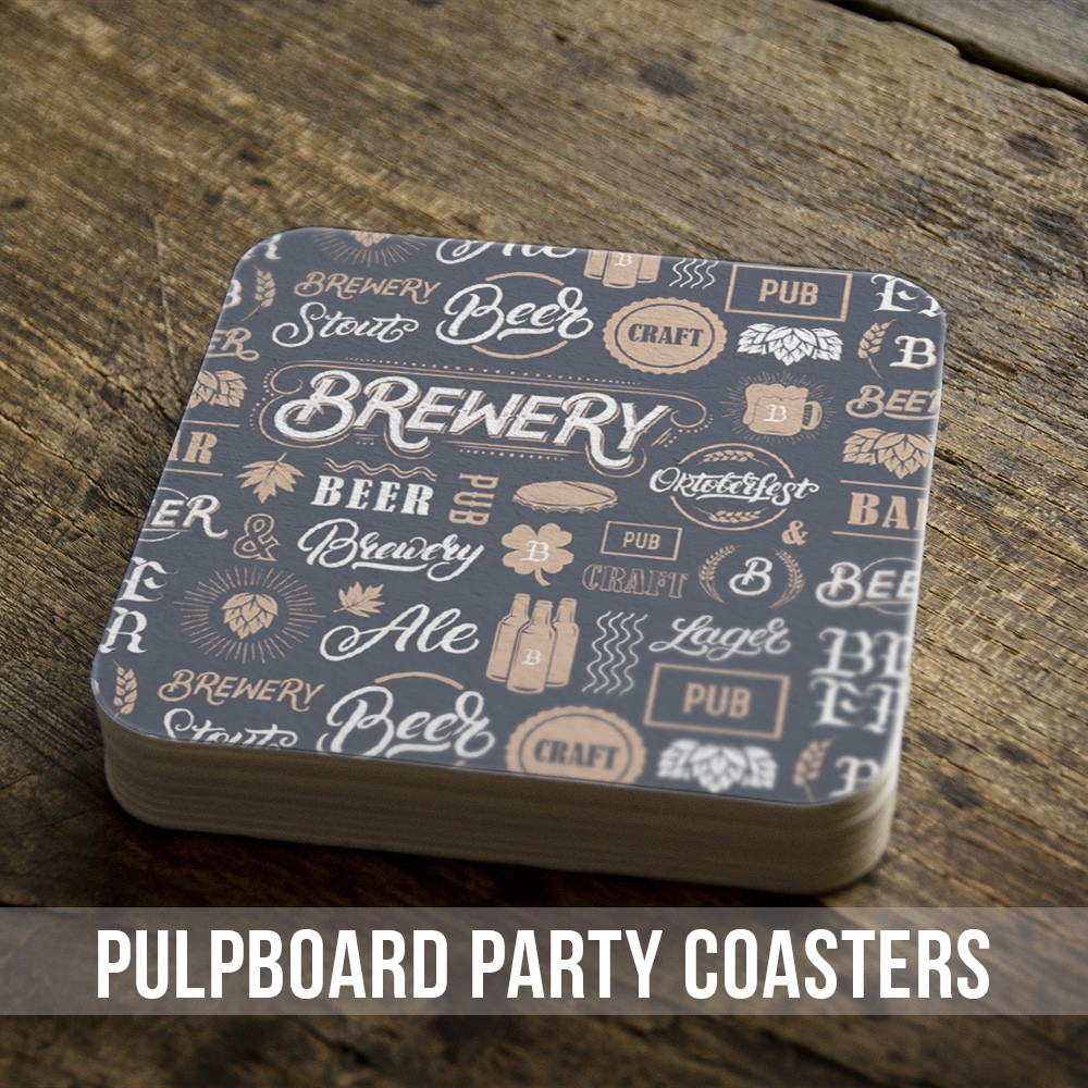 custom bar coasters, pulpboard disposable basement bar party coasters