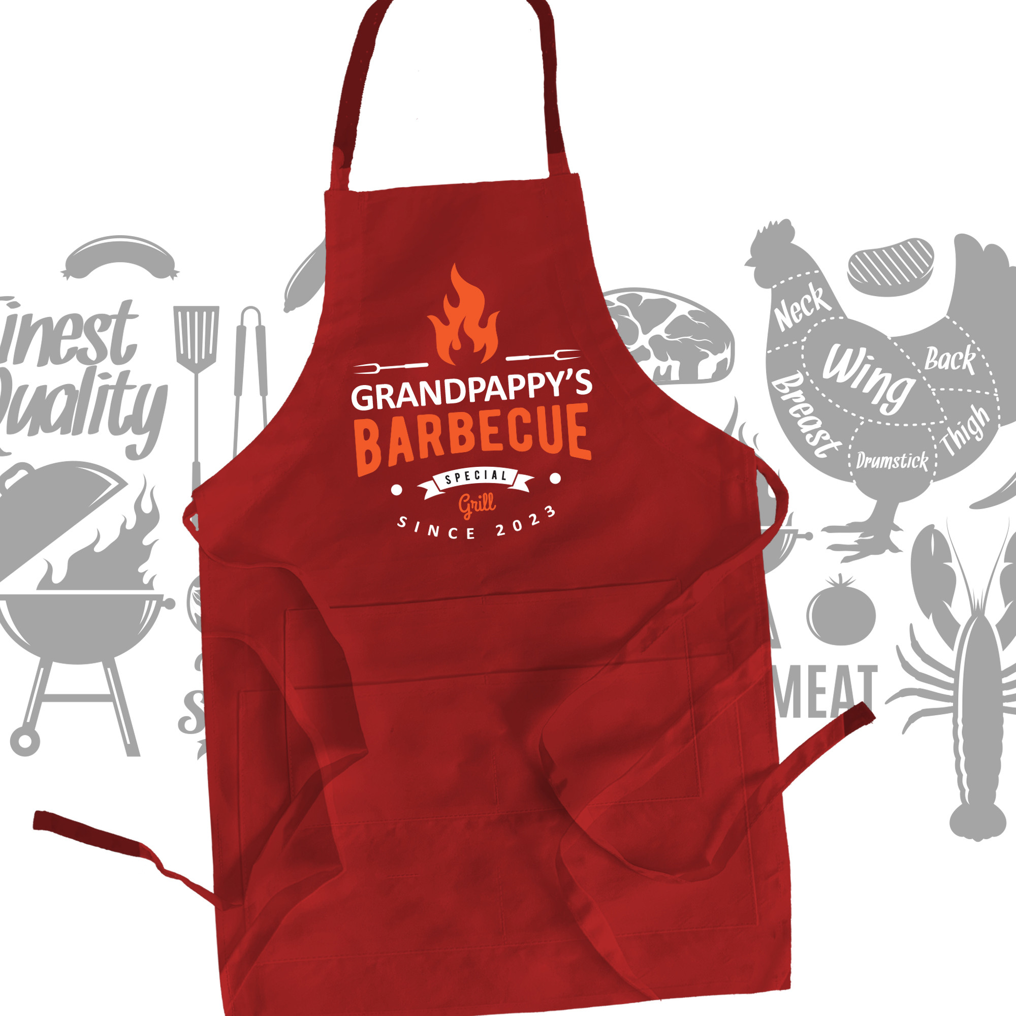 barbecue apron, fathers day grandpa special grill barbecue apron