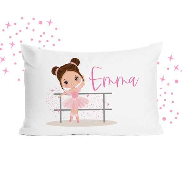 Ballerina and barre personalized pillowcase / pillow