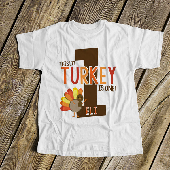 First birthday shirt li'l turkey 1st (or any) birthday childrens personalized Tshirt