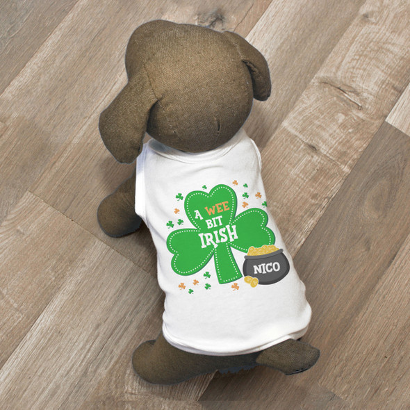 St. Patrick's Day dog shirt wee bit Irish personalized dog Tshirt