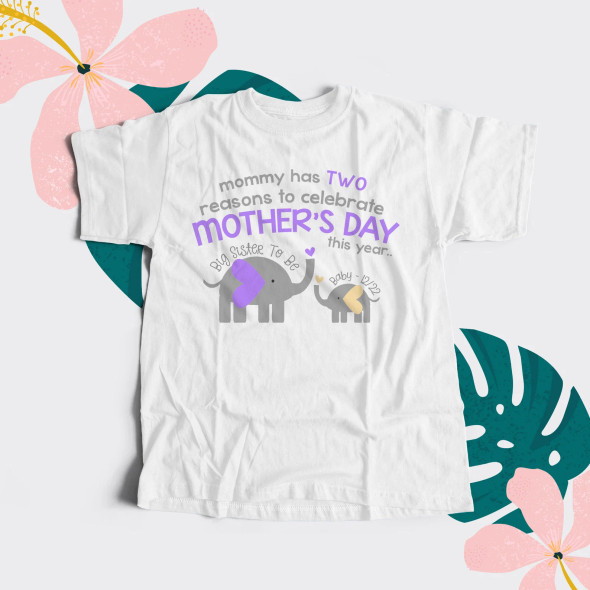 Mother's Day shirt big sister to be elephant pregnancy announcement Tshirt