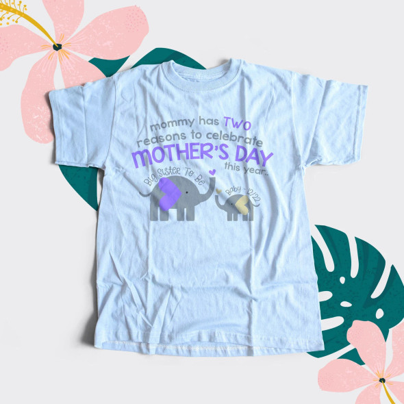 Mother's Day shirt big sister to be elephant pregnancy announcement Tshirt