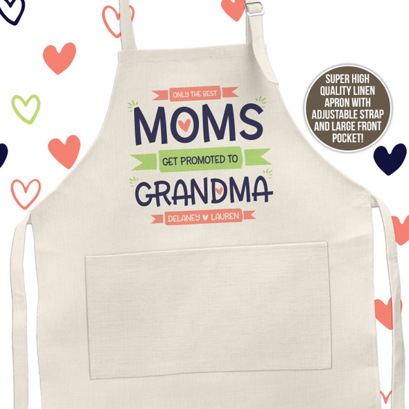 Apron grandma best moms get promoted to grandma adult personalized bib apron