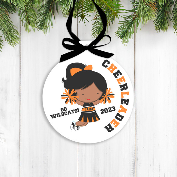 Holiday ornament cheerleader custom team personalized Christmas ornament 